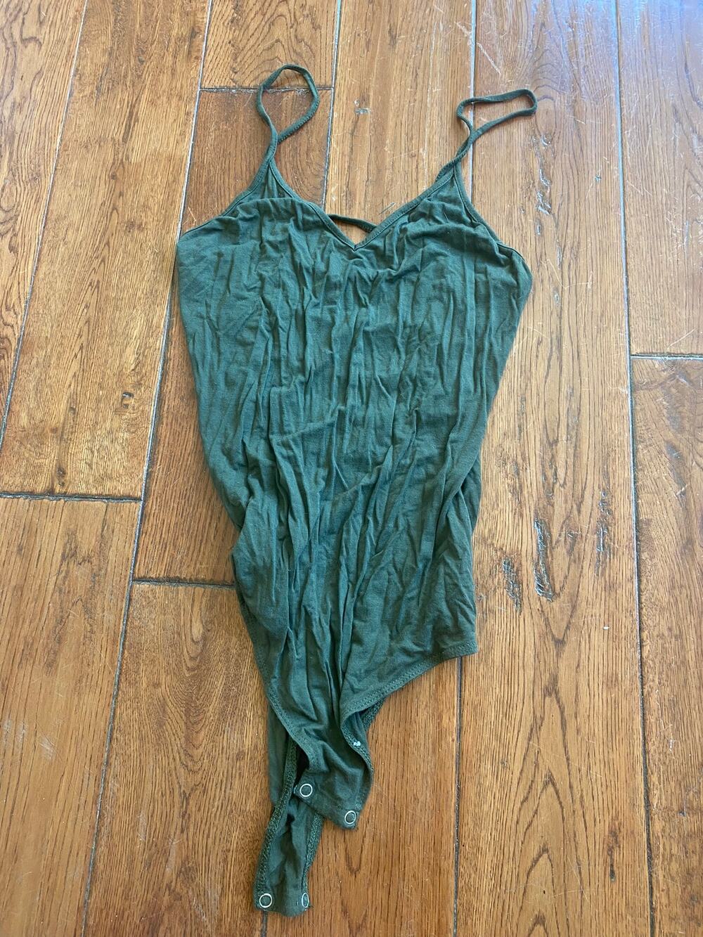 Green Bodysuit with Strappy Detailing